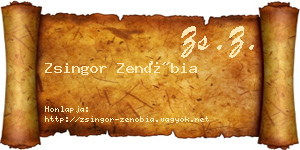 Zsingor Zenóbia névjegykártya